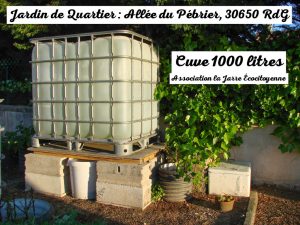 Cuve de 1000 litres - jardin de quartier - association la jarre