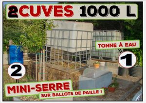 cuves 1000 litres - tonne à eau - 2 utilisations - association la jarre écocitoyenne - dzprod jardin