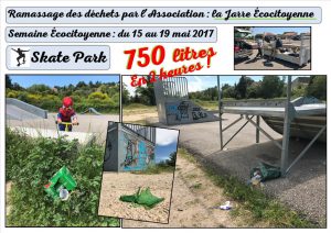 État du skate park avant ramassage des détritus - semaine écocitoyenne - la jarre - 17 Mai 2017