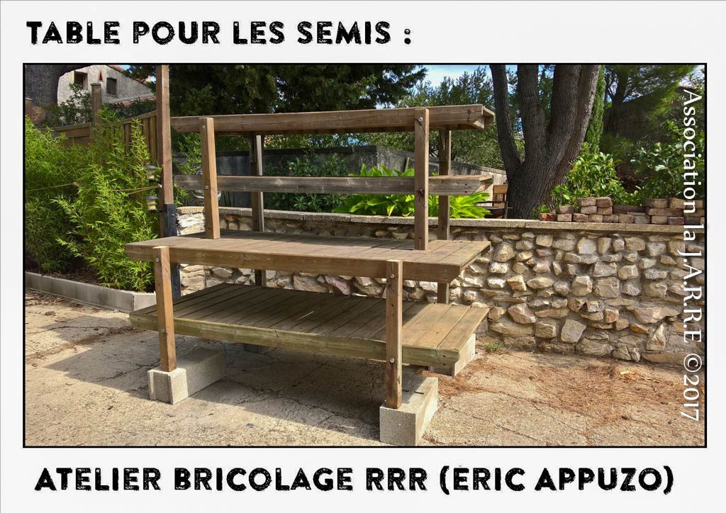 Table ré-utilisée conception Eric - Récup Botanic - association la jarre écocitoyenne