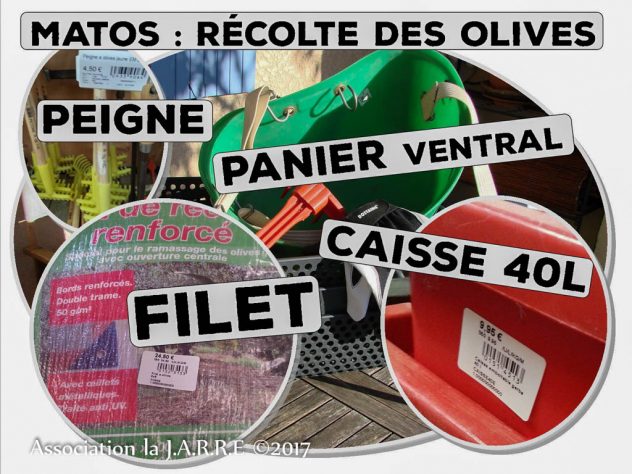 Prévision achat - récolte des olives - association la jarre écocitoyenne - 2017