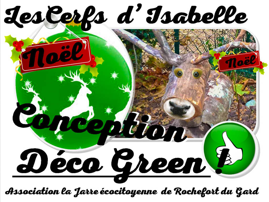 cerf de Noël Déco Green - Atelier recyclage et réemploi - association la JARRE Écocitoyenne
