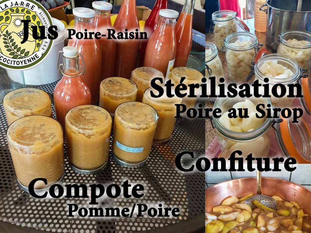 Ateleir autour de la poire - en jus - sirop -compote -confiture ou en tarte - association la jarre écocitoyenne