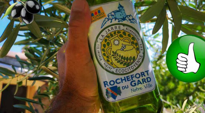 Huile d'olive de la commune de Rochefort du Gard proposée par l'association la JARRE Écocitoyenne