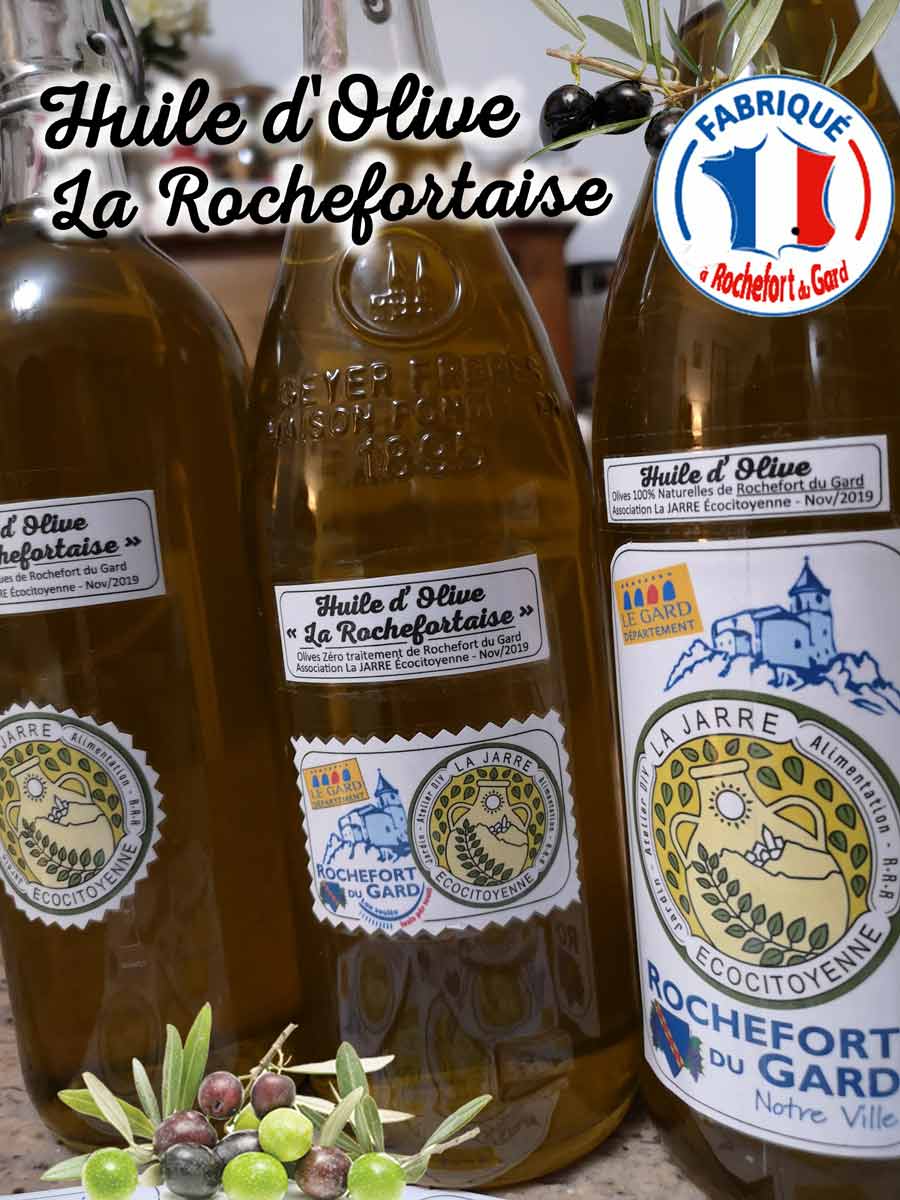 Huile la Rochefortaise produite par l'association La JARRE Écocitoyenne