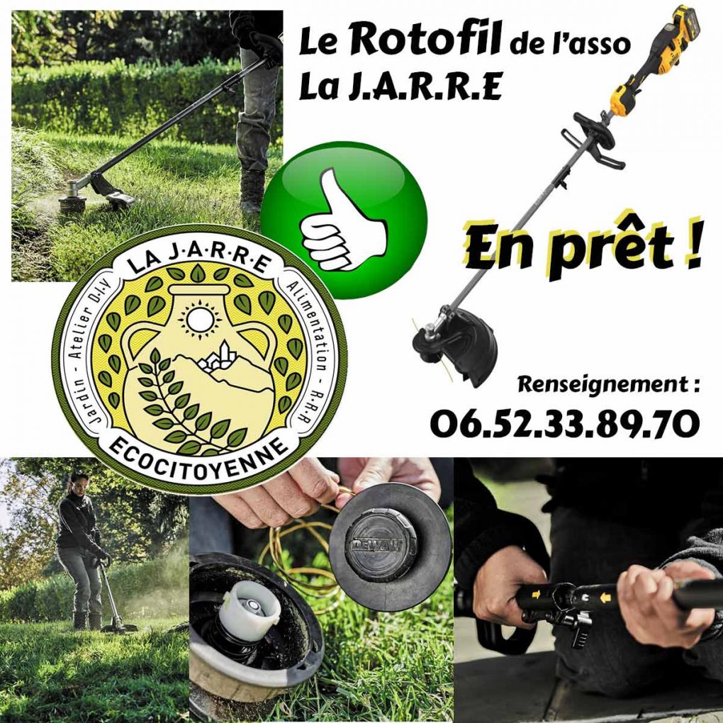 Rotofil de l'association la JARRE Écocitoyenne en prêt pour les adhérents