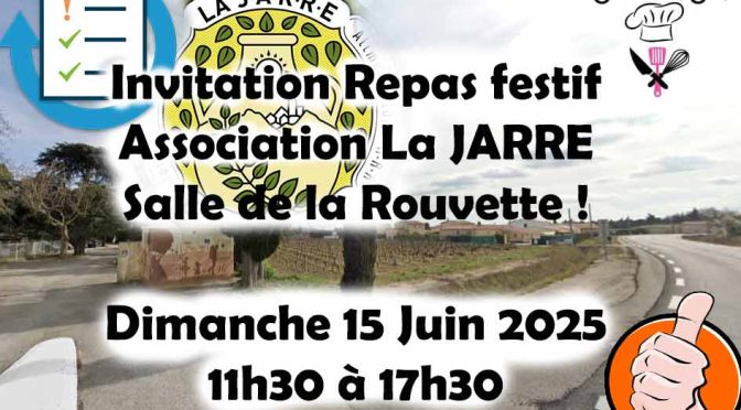 Rendez-vous festif : 15 Juin 2025 au Restaurant de la ROUVETTE (Gratuit pour les adhérents)