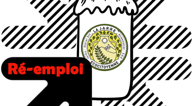 Logo de l'association La JARRE Écocitoyenne concernant l'invitation au ré-emploi des pots de confiture !!!