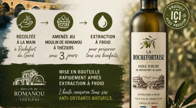 huile d'olive de Rochefort du Gard produite par l'association la JARRE Écocitoyenne