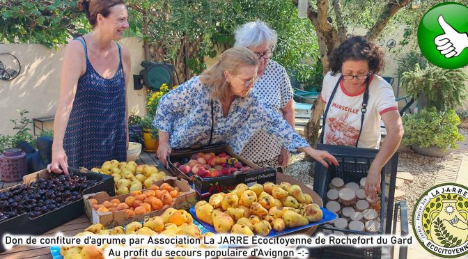 Don de confiture au Secours Populaire d'Avignon - asso La JARRE
